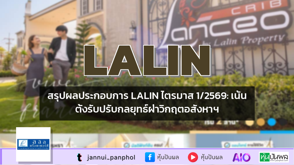 สรุปผลประกอบการ LALIN ไตรมาส 1/2569: เน้นตั้งรับปรับกลยุทธ์ฝ่าวิกฤตอสังหาฯ