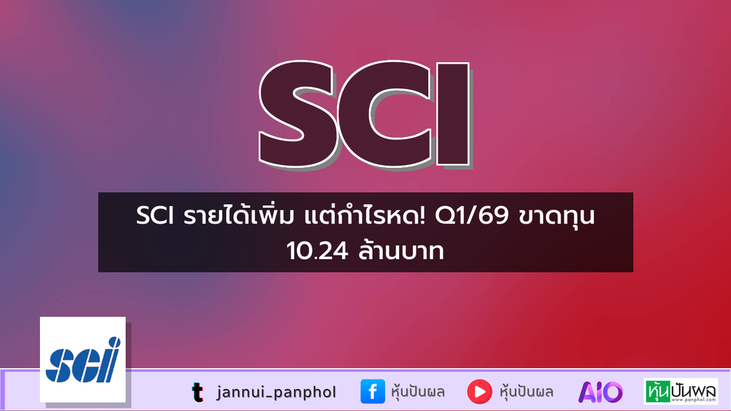 SCI รายได้เพิ่ม แต่กำไรหด! Q1/69 ขาดทุน 10.24 ล้านบาท