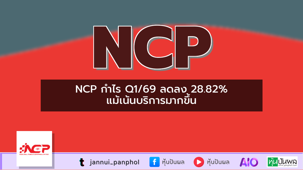 NCP กำไร Q1/69 ลดลง 28.82% แม้เน้นบริการมากขึ้น