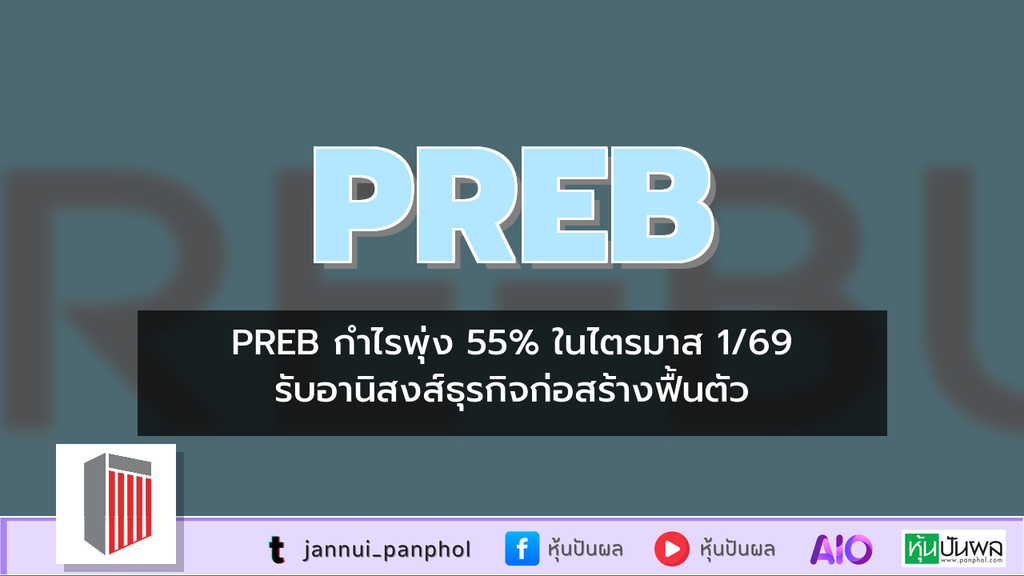 PREB กำไรพุ่ง 55% ในไตรมาส 1/69 รับอานิสงส์ธุรกิจก่อสร้างฟื้นตัว