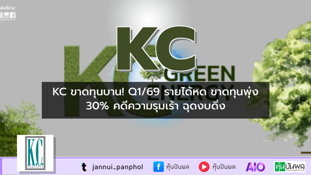 KC ขาดทุนบาน! Q1/69 รายได้หด ขาดทุนพุ่ง 30% คดีความรุมเร้า ฉุดงบดิ่ง