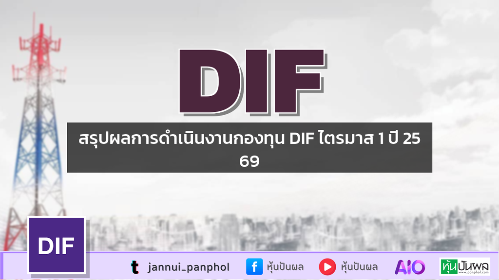 สรุปผลการดำเนินงานกองทุน DIF ไตรมาส 1 ปี 2569