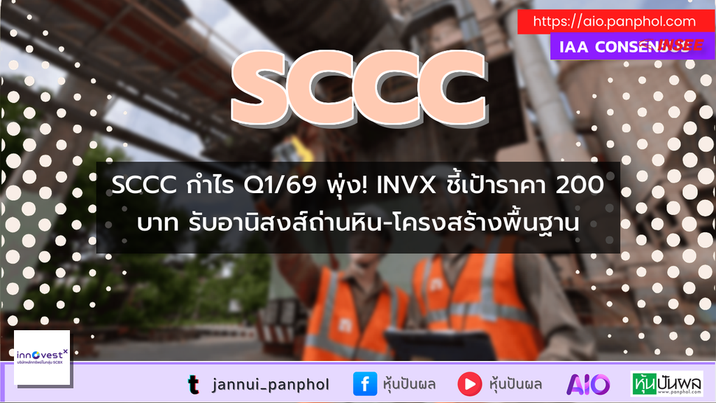 SCCC กำไร Q1/69 พุ่ง! INVX ชี้เป้าราคา 200 บาท รับอานิสงส์ถ่านหิน-โครงสร้างพื้นฐาน