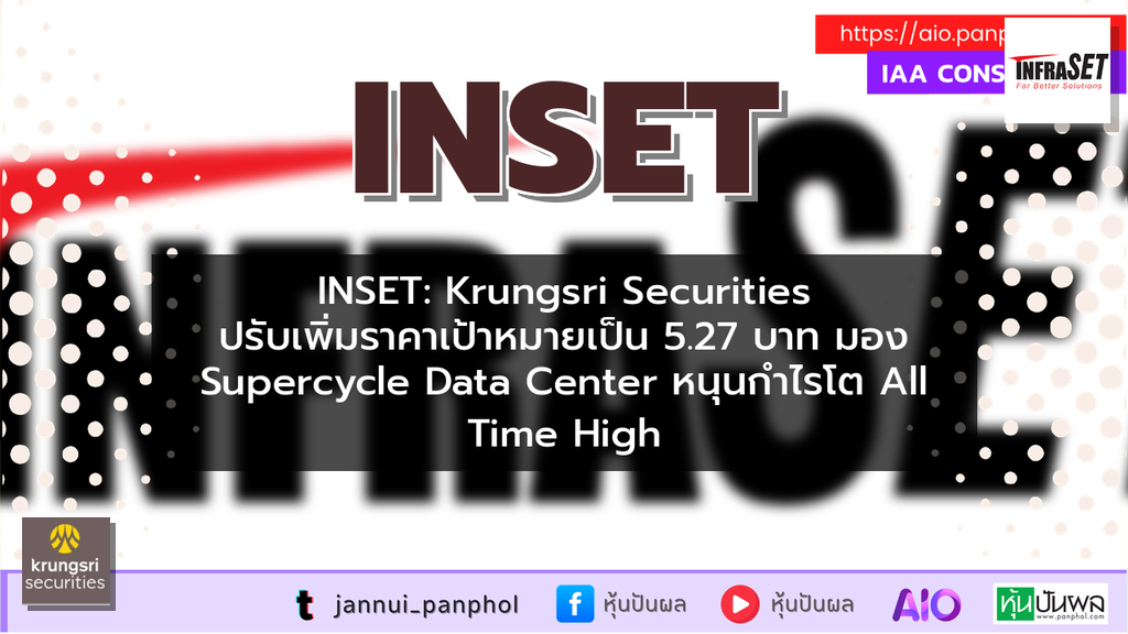 INSET: Krungsri Securities ปรับเพิ่มราคาเป้าหมายเป็น 5.27 บาท มอง Supercycle Data Center หนุนกำไรโต All Time High