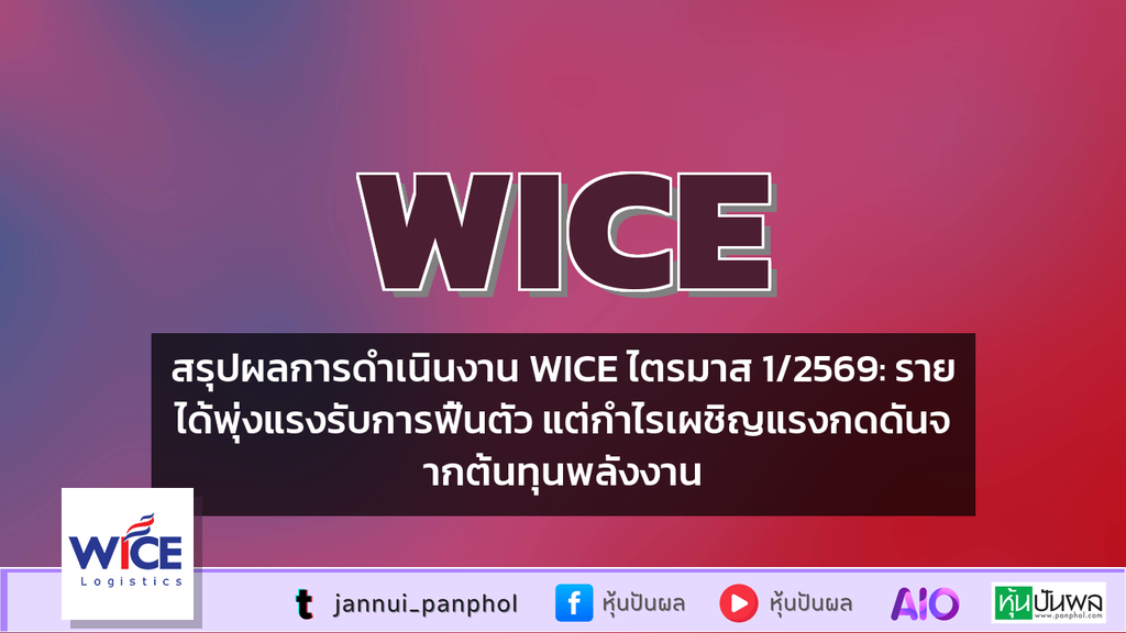 สรุปผลการดำเนินงาน WICE ไตรมาส 1/2569: รายได้พุ่งแรงรับการฟื้นตัว แต่กำไรเผชิญแรงกดดันจากต้นทุนพลังงาน