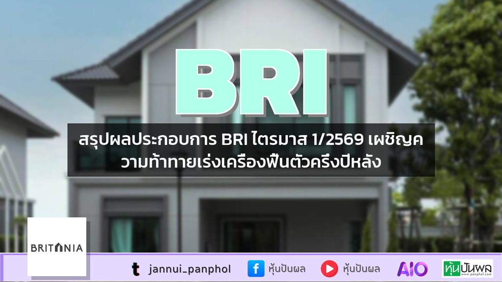 สรุปผลประกอบการ BRI ไตรมาส 1/2569 เผชิญความท้าทายเร่งเครื่องฟื้นตัวครึ่งปีหลัง