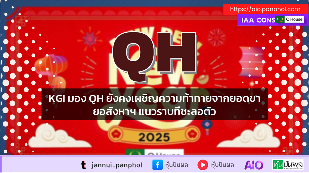 KGI มอง QH ยังคงเผชิญความท้าทายจากยอดขายอสังหาฯ แนวราบที่ชะลอตัว