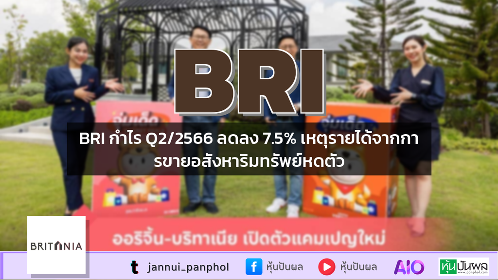 BRI กำไร Q2/2566 ลดลง 7.5% เหตุรายได้จากการขายอสังหาริมทรัพย์หดตัว