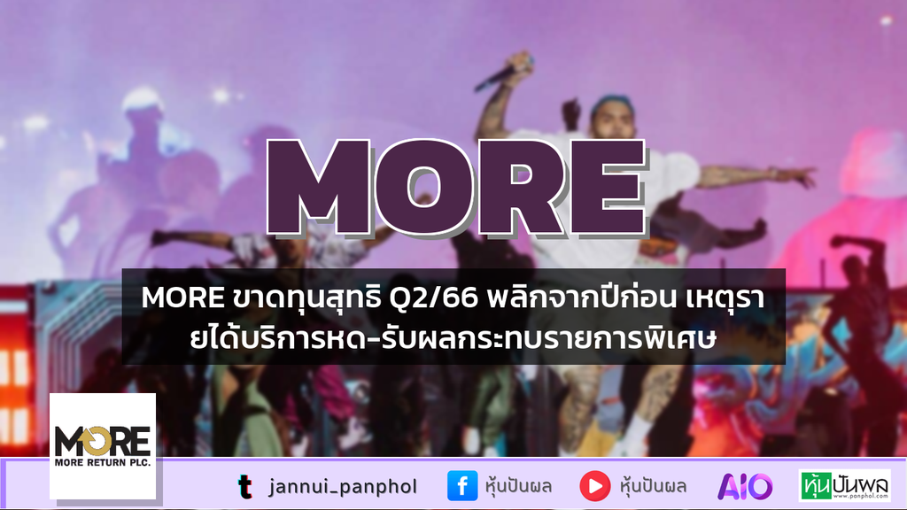 MORE ขาดทุนสุทธิ Q2/66 พลิกจากปีก่อน เหตุรายได้บริการหด-รับผลกระทบรายการพิเศษ