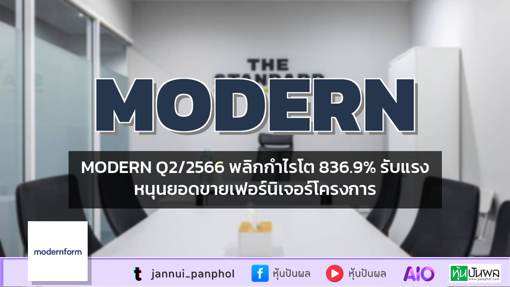 MODERN Q2/2566 พลิกกำไรโต 836.9% รับแรงหนุนยอดขายเฟอร์นิเจอร์โครงการ