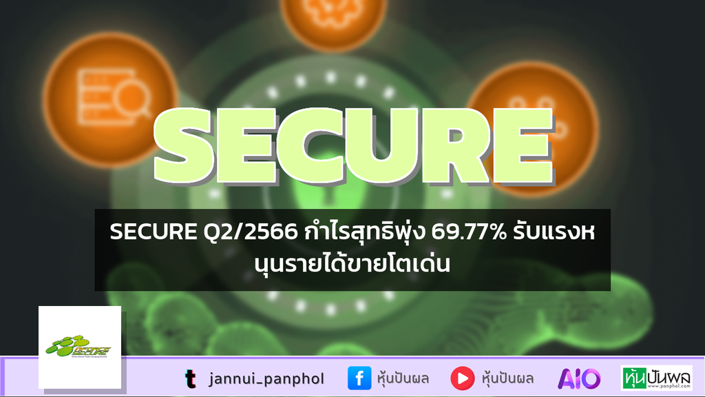 SECURE Q2/2566 กำไรสุทธิพุ่ง 69.77% รับแรงหนุนรายได้ขายโตเด่น