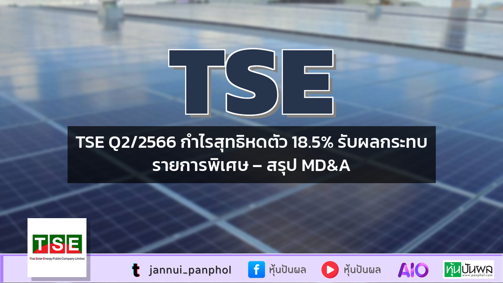 TSE Q2/2566 กำไรสุทธิหดตัว 18.5% รับผลกระทบรายการพิเศษ – สรุป MD&A