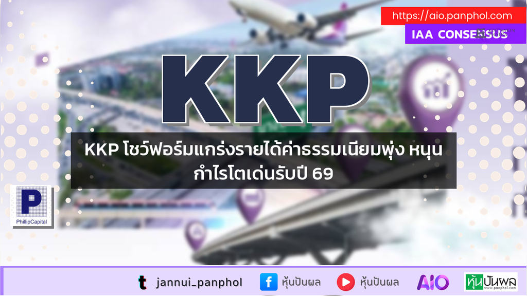 KKP โชว์ฟอร์มแกร่งรายได้ค่าธรรมเนียมพุ่ง หนุนกำไรโตเด่นรับปี 69