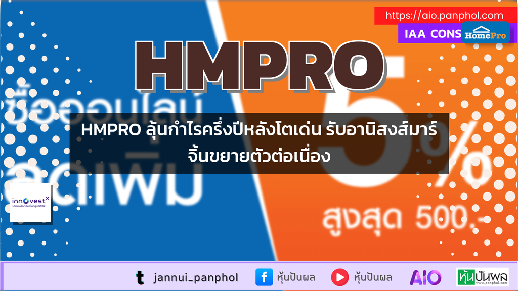 HMPRO ลุ้นกำไรครึ่งปีหลังโตเด่น รับอานิสงส์มาร์จิ้นขยายตัวต่อเนื่อง