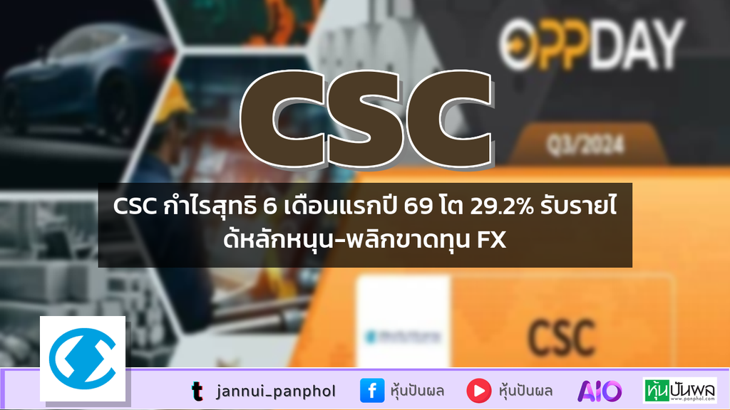 CSC กำไรสุทธิ 6 เดือนแรกปี 69 โต 29.2% รับรายได้หลักหนุน-พลิกขาดทุน FX