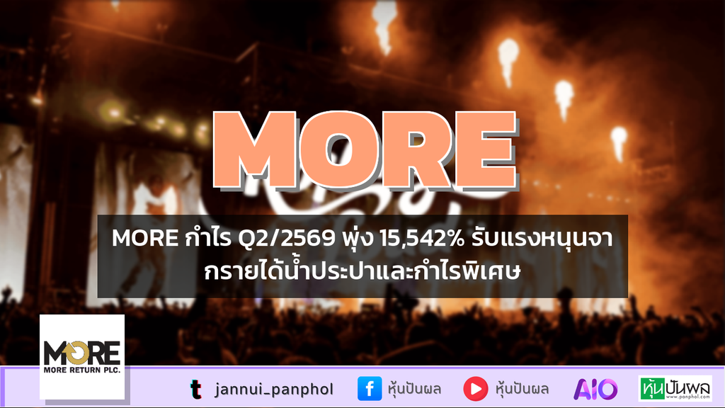 MORE กำไร Q2/2569 พุ่ง 15,542% รับแรงหนุนจากรายได้น้ำประปาและกำไรพิเศษ