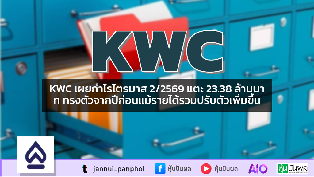 KWC เผยกำไรไตรมาส 2/2569 แตะ 23.38 ล้านบาท ทรงตัวจากปีก่อนแม้รายได้รวมปรับตัวเพิ่มขึ้น