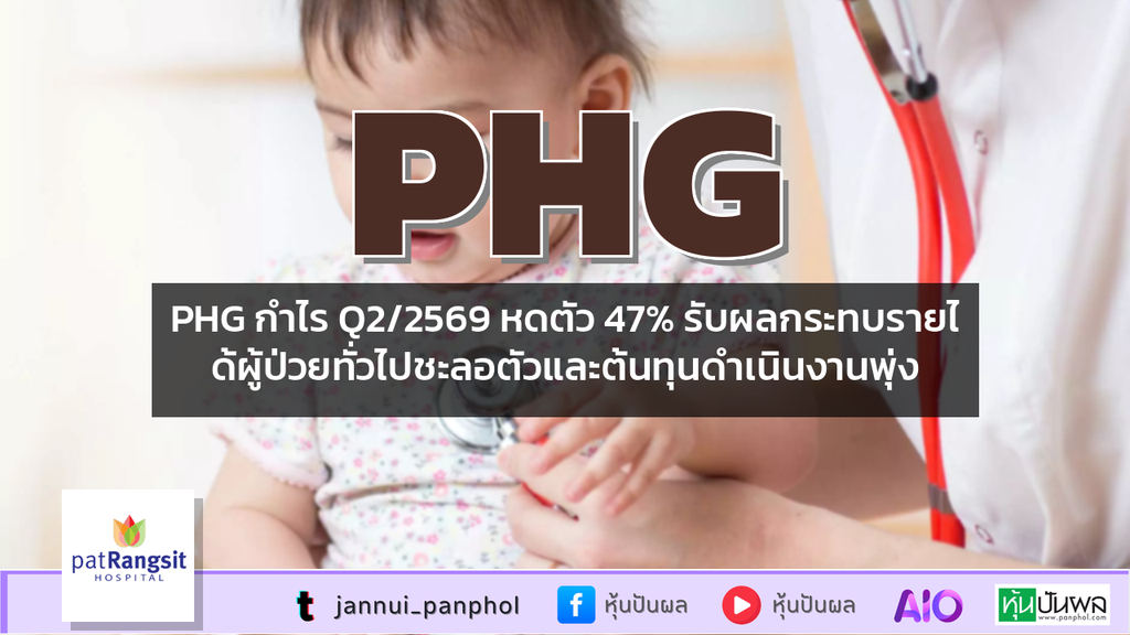 PHG กำไร Q2/2569 หดตัว 47% รับผลกระทบรายได้ผู้ป่วยทั่วไปชะลอตัวและต้นทุนดำเนินงานพุ่ง