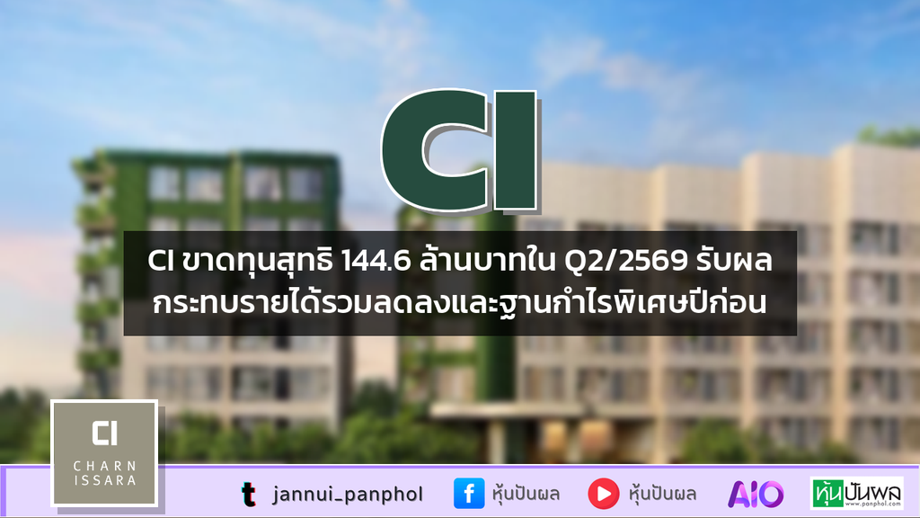 CI ขาดทุนสุทธิ 144.6 ล้านบาทใน Q2/2569 รับผลกระทบรายได้รวมลดลงและฐานกำไรพิเศษปีก่อน