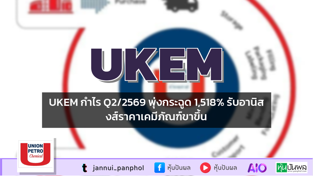UKEM กำไร Q2/2569 พุ่งกระฉูด 1,518% รับอานิสงส์ราคาเคมีภัณฑ์ขาขึ้น