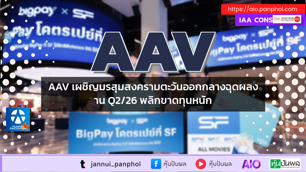 AAV เผชิญมรสุมสงครามตะวันออกกลางฉุดผลงาน Q2/26 พลิกขาดทุนหนัก
