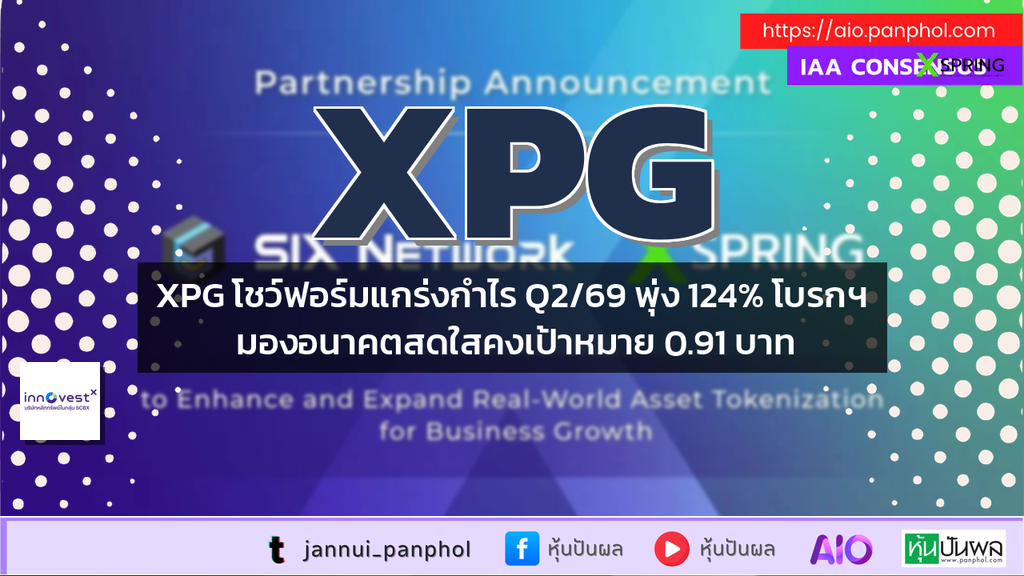 XPG โชว์ฟอร์มแกร่งกำไร Q2/69 พุ่ง 124% โบรกฯ มองอนาคตสดใสคงเป้าหมาย 0.91 บาท