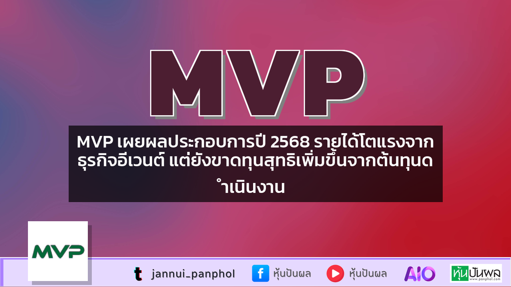 MVP เผยผลประกอบการปี 2568 รายได้โตแรงจากธุรกิจอีเวนต์ แต่ยังขาดทุนสุทธิเพิ่มขึ้นจากต้นทุนดำเนินงาน
