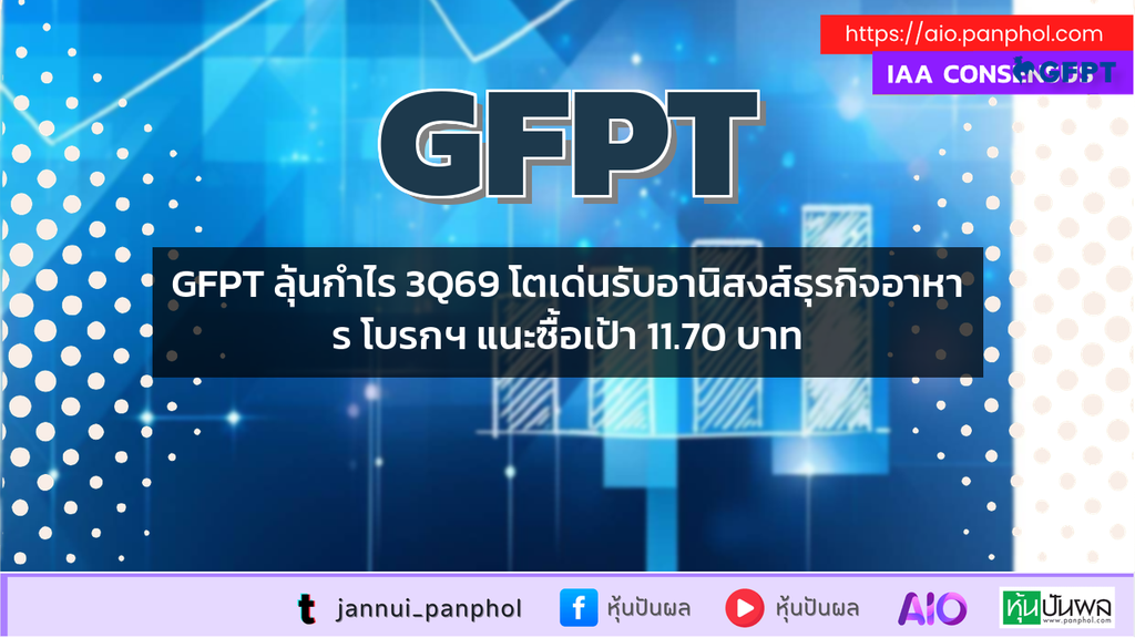 GFPT ลุ้นกำไร 3Q69 โตเด่นรับอานิสงส์ธุรกิจอาหาร โบรกฯ แนะซื้อเป้า 11.70 บาท