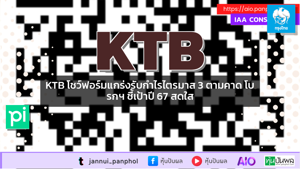 KTB โชว์ฟอร์มแกร่งรับกำไรไตรมาส 3 ตามคาด โบรกฯ ชี้เป้าปี 67 สดใส